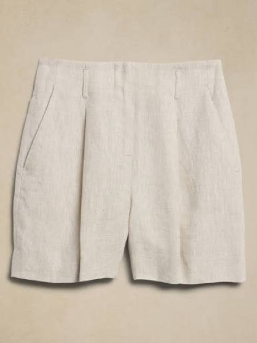 Banana Republic Light Beige High-Rise Linen Shorts
